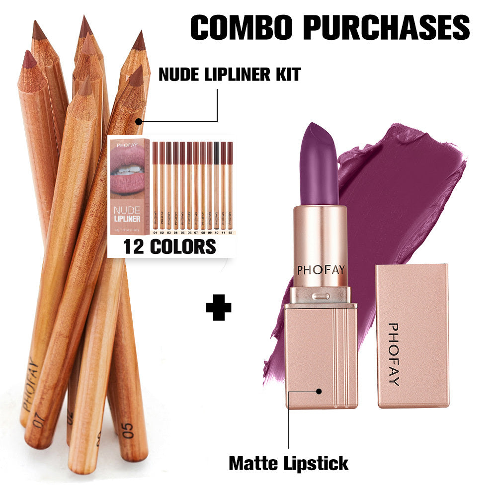 Nude Lipliner Set / Matte Lipstick Set