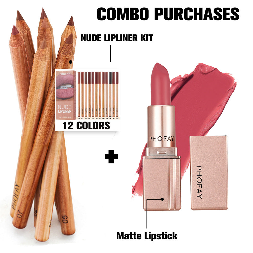 Nude Lipliner Set / Matte Lipstick Set