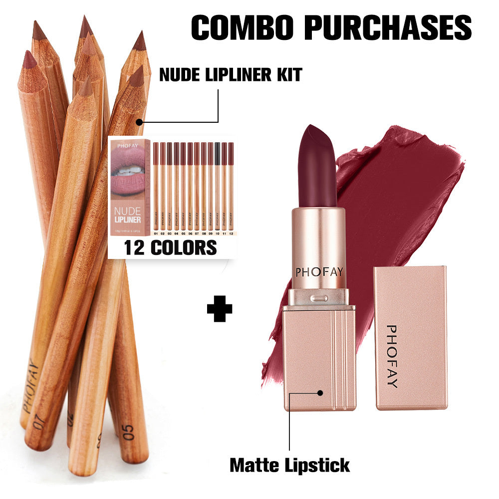 Nude Lipliner Set / Matte Lipstick Set