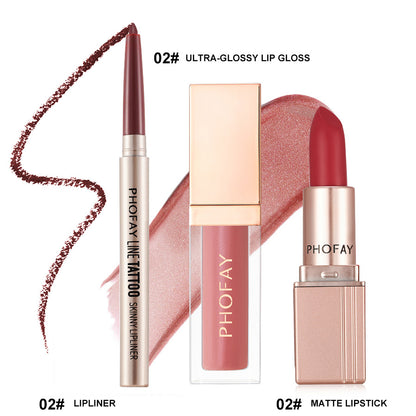 Ultra-Glossy Lip Gloss / Matte Lipstick / Lipliner Set