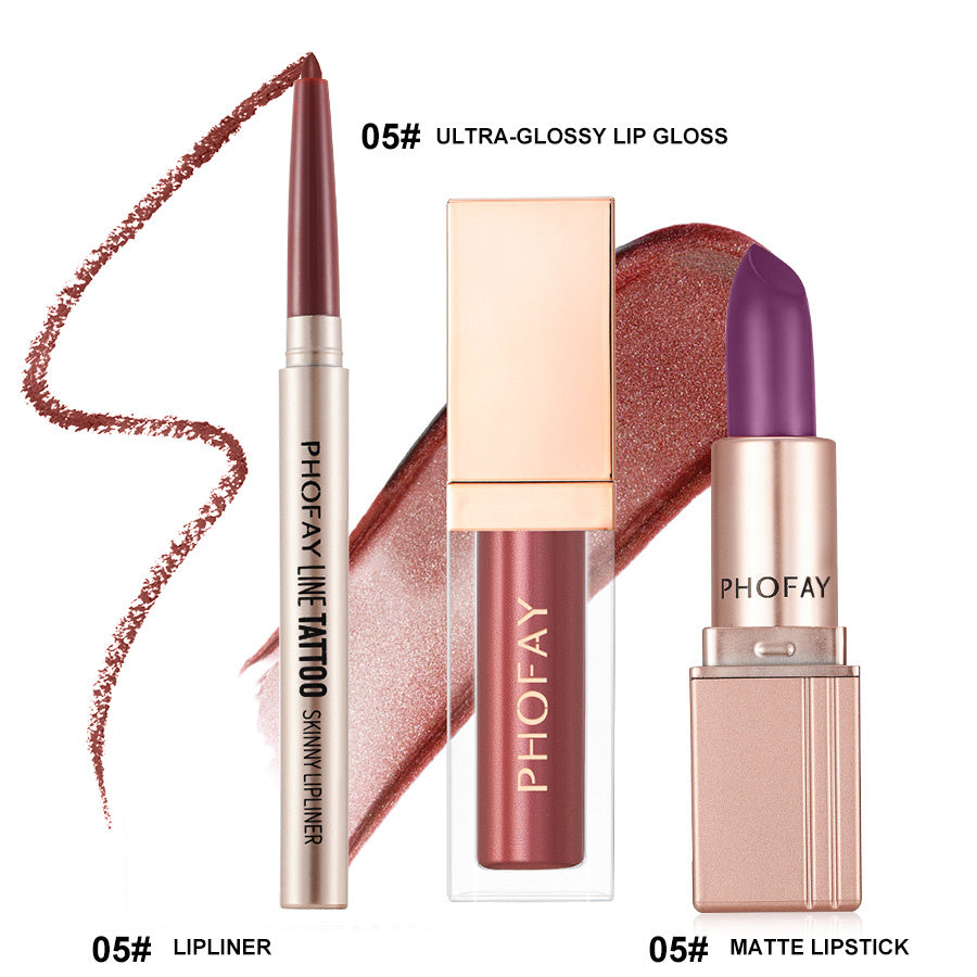 Ultra-Glossy Lip Gloss / Matte Lipstick / Lipliner Set