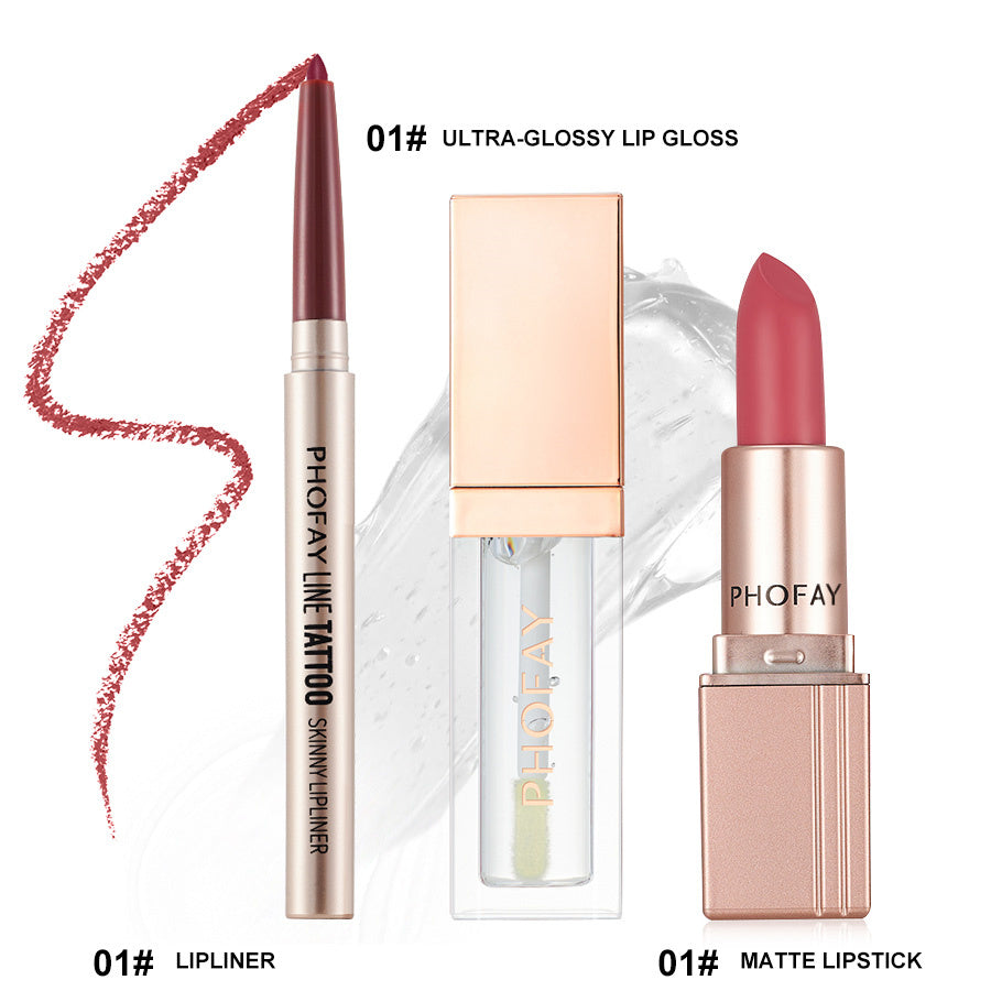 Ultra-Glossy Lip Gloss / Matte Lipstick / Lipliner Set