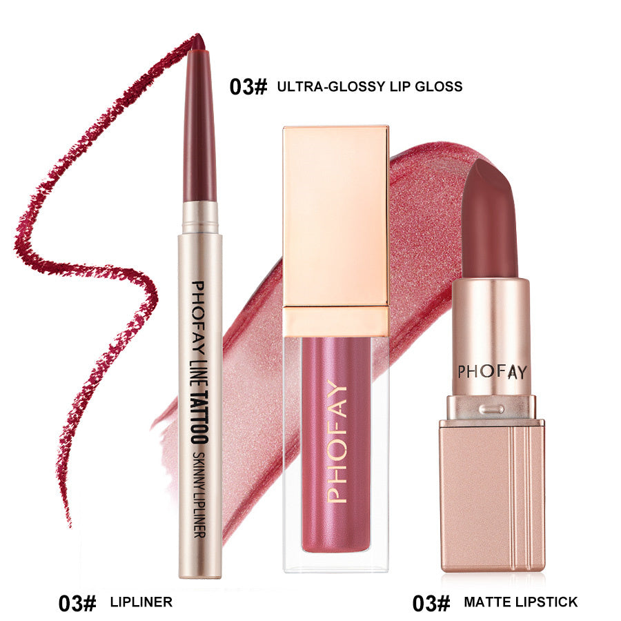 Ultra-Glossy Lip Gloss / Matte Lipstick / Lipliner Set