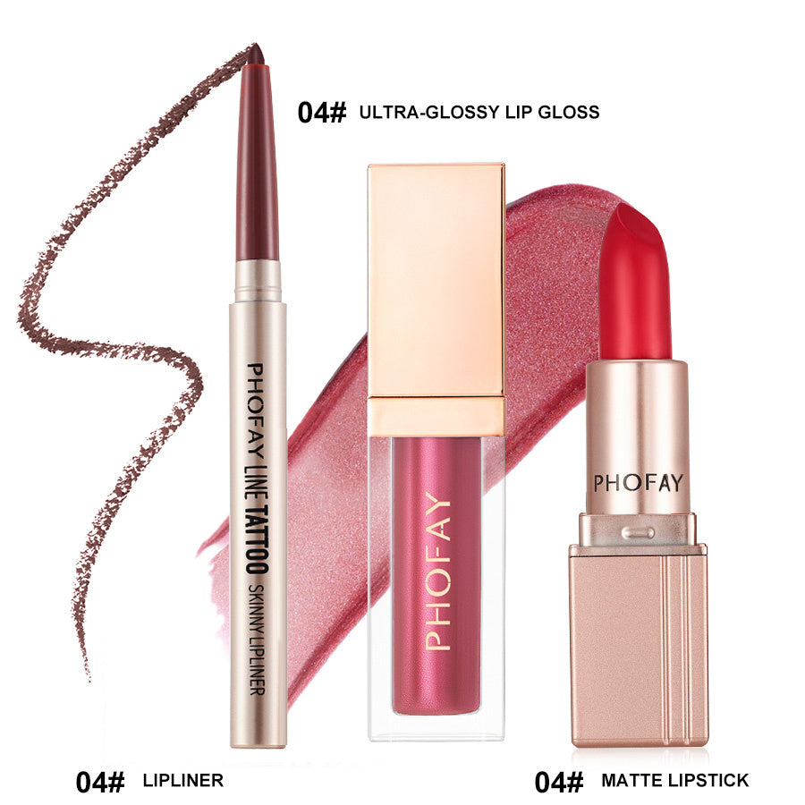 Ultra-Glossy Lip Gloss / Matte Lipstick / Lipliner Set