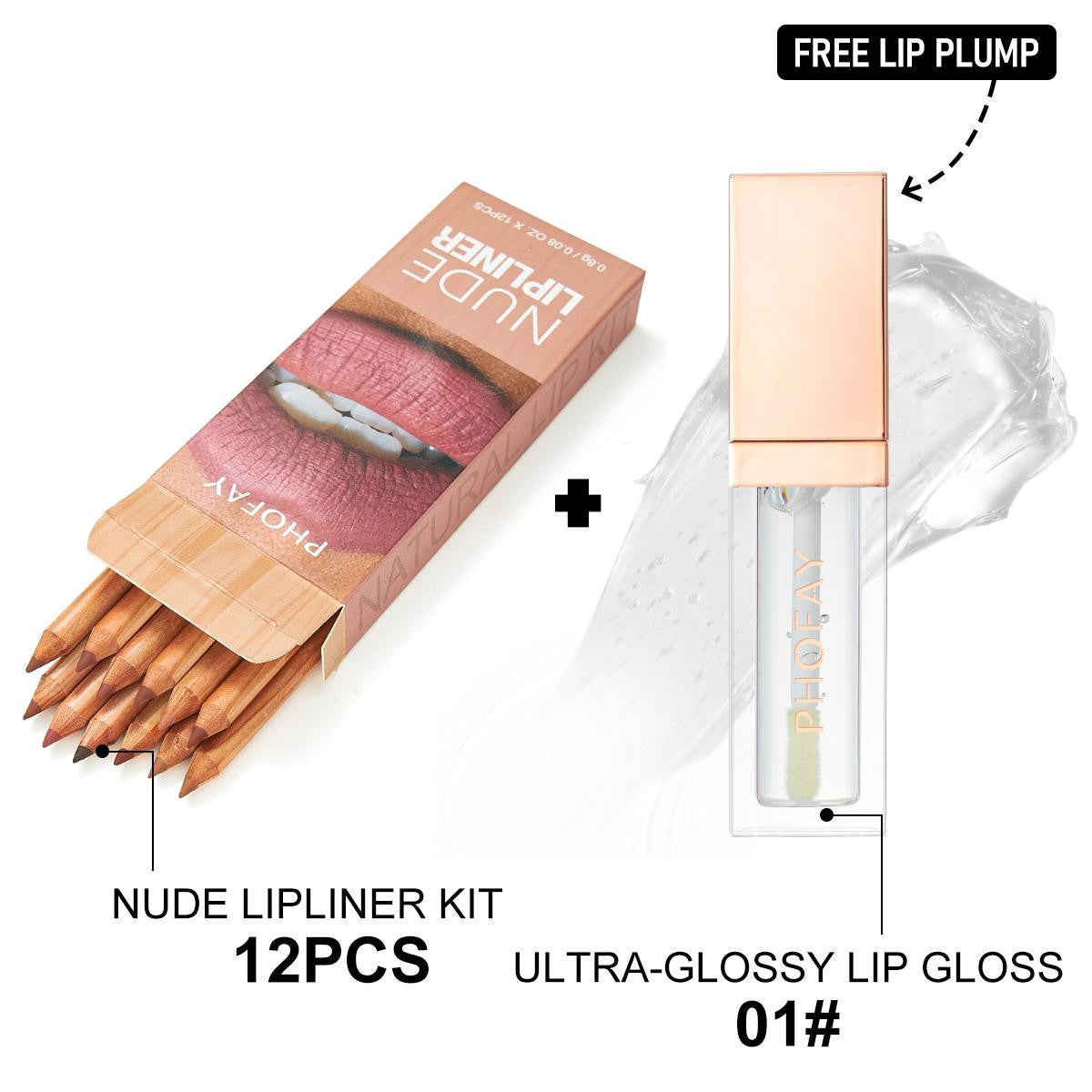 Ultra-Glossy Lip Gloss / Nude Lipliner Set