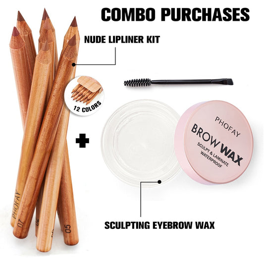 Sculpting Eyebrow Wax / Nude Lipliner Kit